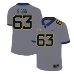 Men's West Virginia Mountaineers NCAA #63 Bryce Biggs Gray Authentic Nike Stitched College Football Jersey IM15Z42ZG